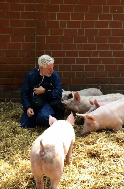 Henning Scheffen fotografiert im Schweinestall Henning Scheffen fotografiert im Schweinestall